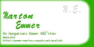 marton emmer business card